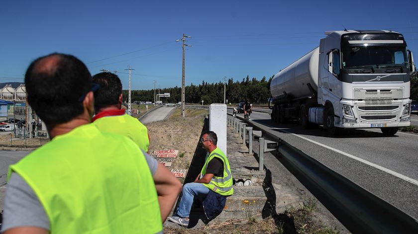 Piquete de greve em Aveiras de Cima, em agosto. Foto: Mário Cruz/Lusa