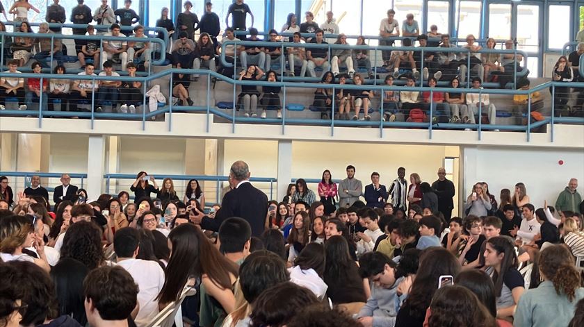 Marcelo Rebelo de Sousa dá aula sobre 25 de Abril em escola secundária de Lisboa. Foto: Susana Madureira Martins/RR