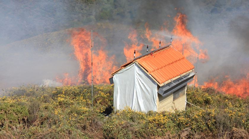 ensaio de nova tecnologia contra incêndios florestais desenvolvida pela Univ Coimbra (25/03/19) Foto: Faculdade de Ciências e Tecnologia da Universidade de Coimbra