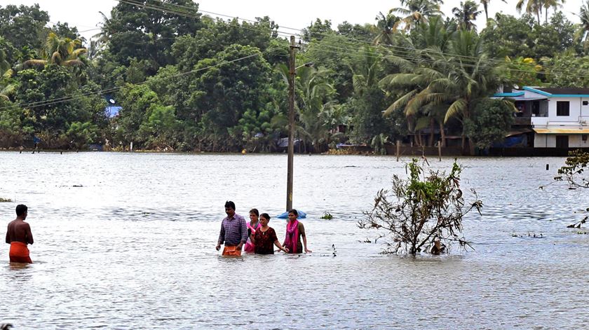 India, inundações, monçoes em Kerala (20/08/18) Foto: Prakash Elamakkara/EPA