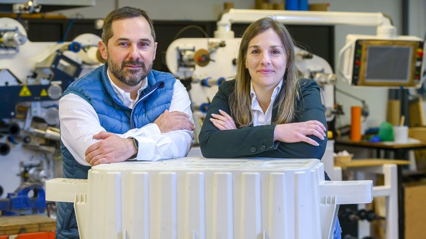 Nuno Correia e Carla Gomes, finalistas do Prémio Europeu do Inventor Foto: Ricardo Castelo / EPO