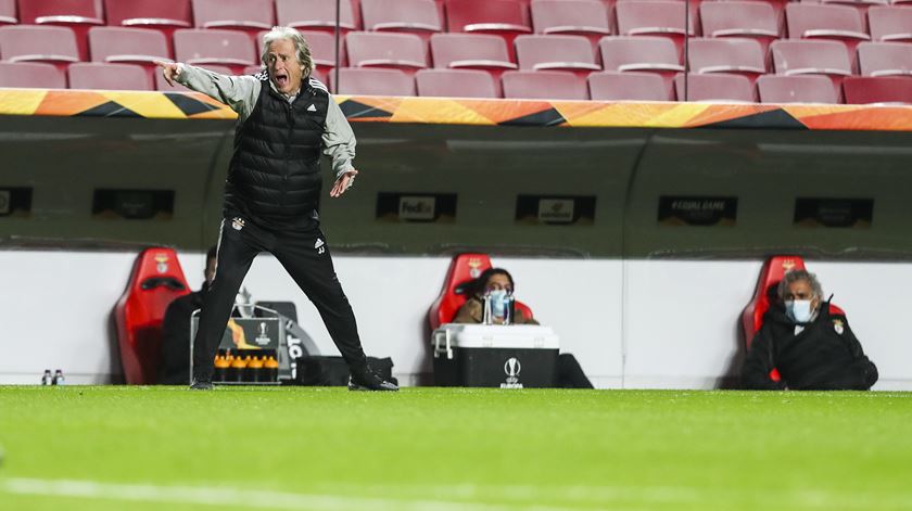 Jorge Jesus satisfeito com exibição do Benfica na Liga Europa Foto: José Sena Goulão/Lusa