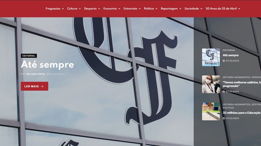 Jornal Correio da Feira suspende publicação ao fim de 127 anos