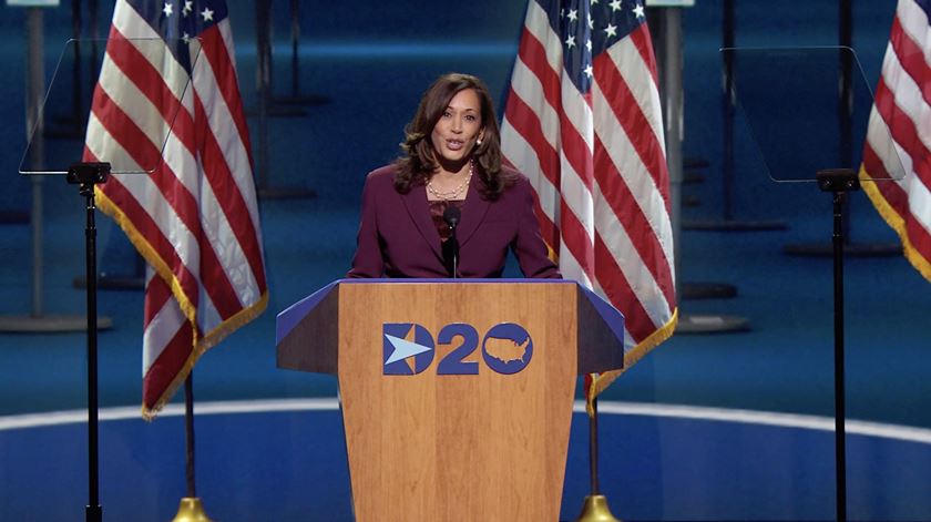 Kamala Harris já é a candidata oficial a vice-presidente dos EUA. Foto: EPA