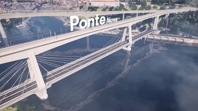 Projeto da nova ponte sobre o rio Douro. Imagem: Infraestruturas de Portugal