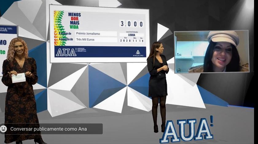 Entrega do prémio foi transmitida em live streaming. Foto: DR