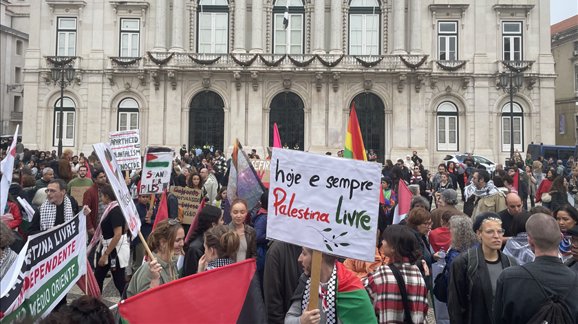 manifestação pró-palestina em Lisboa. Foto: Ana Catarina André/RR