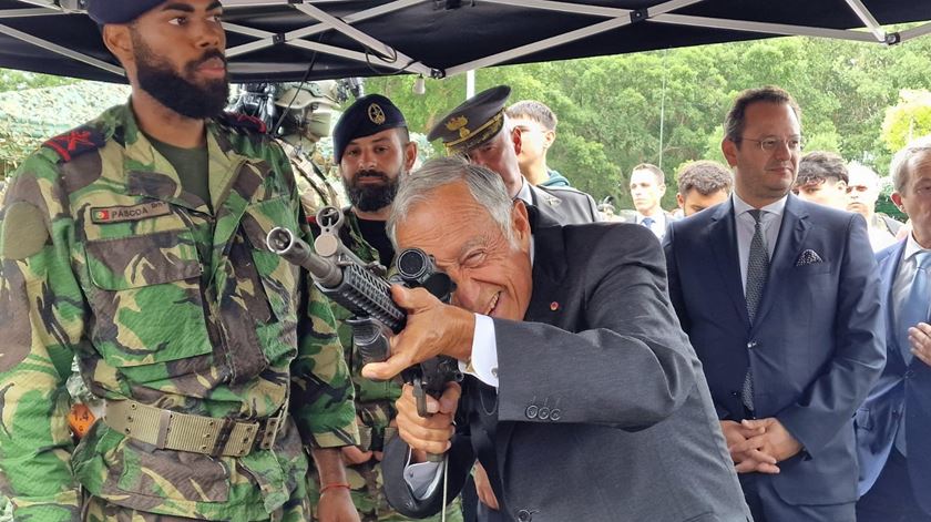 Marcelo Rebelo de Sousa no começo das comemorações do Dia de Portugal, este domingo, em Figueiró dos Vinhos Foto. Olímpia Mairos/RR