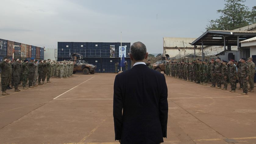 Marcelo Rebelo de Sousa de visita às tropas na República Centro-Africana. Foto: Alexandre Duclary/EPA