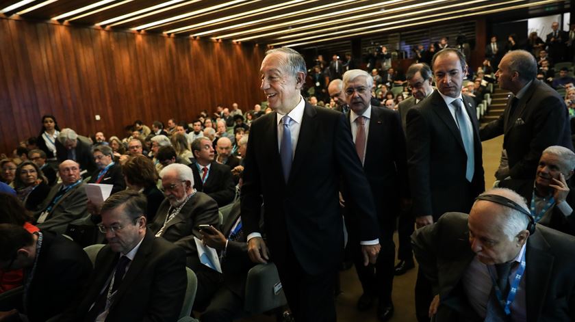 Marcelo Rebelo de Sousa à chegada para a sessão de abertura da 3.ª Edição das Conferências de Lisboa. Foto: Mario Cruz/Lusa