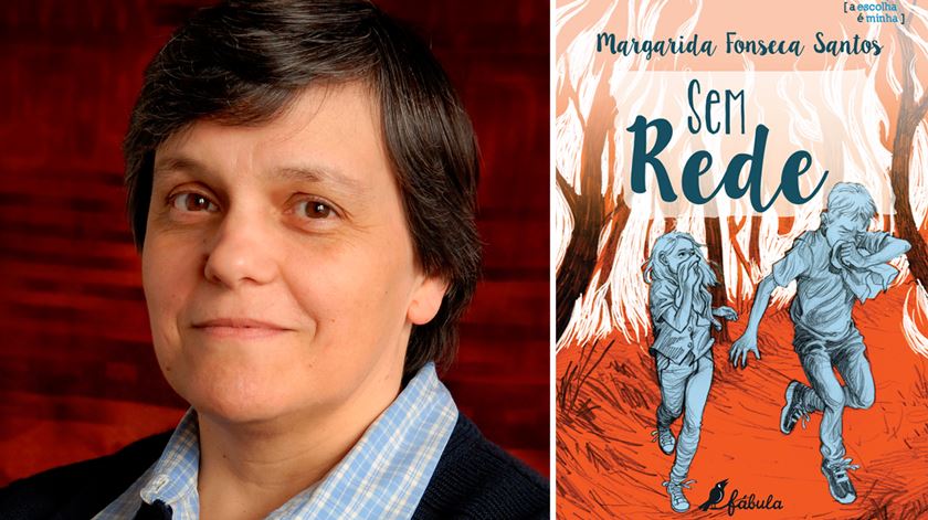 Margarida Fonseca Santos e Capa livro juvenil "Sem Rede". Abril 2018