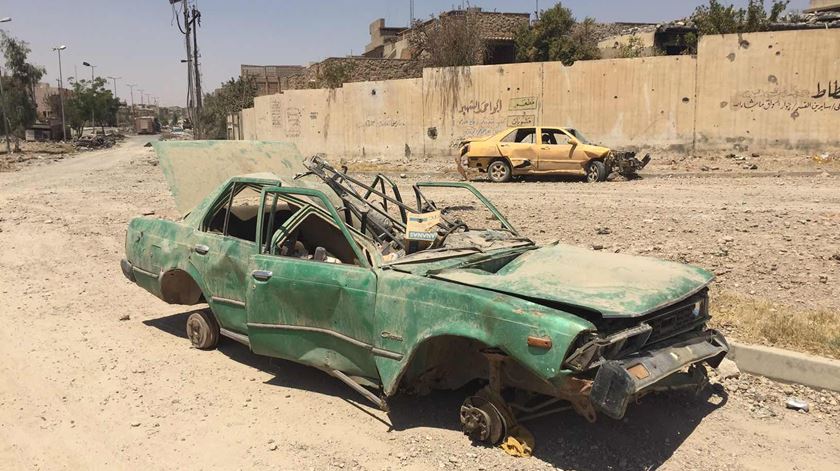 Resquícios das batalhas no último bastião do Estado Islâmico no Iraque. Foto: Paulo Moura