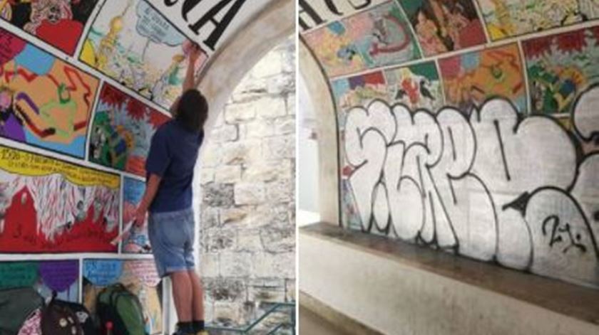 Mural "História de Lisboa” volta a ser vandalizado