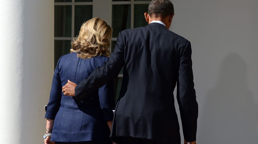 Visita de Clinton, nos tempos de Obama na Casa Branca. Foto: EPA