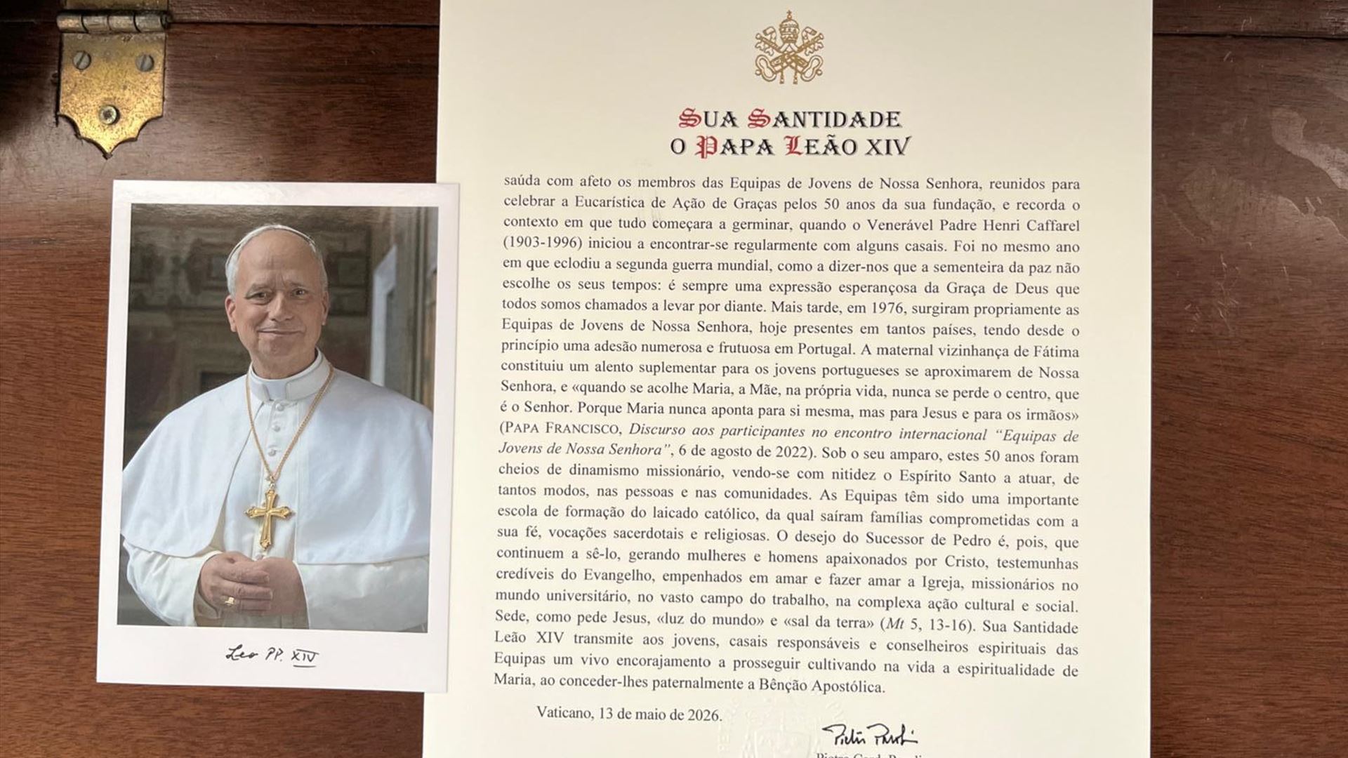 Leão XIV às Equipas de Jovens de N. Senhora: sejam “testemunhas credíveis do Evangelho, empenhados em amar a Igreja”