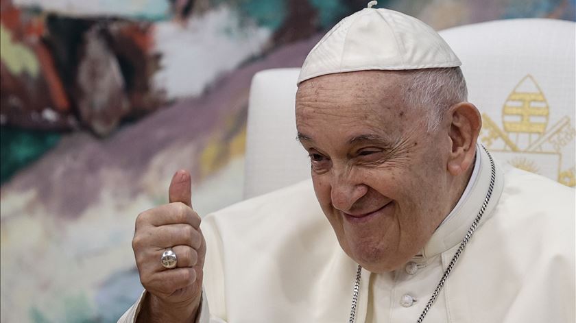 Papa Francisco encontra-se com jovens da Scholas Occurrentes de Cascais Foto: António Cotrim/Lusa