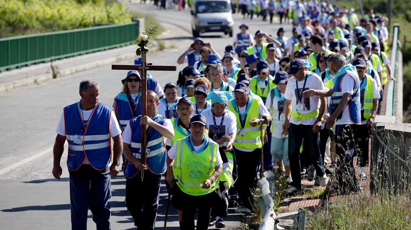 Peregrinos em direção a Fátima. Foto: Lusa