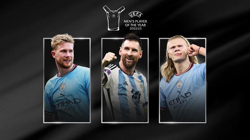 Messi, Haaland e De Bruyne finalistas do prémio para melhor jogador da UEFA