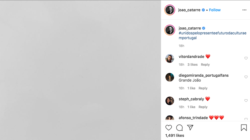 O ator João Catarré foi um dos artistas a aderir ao movimento. Foto: Instagram