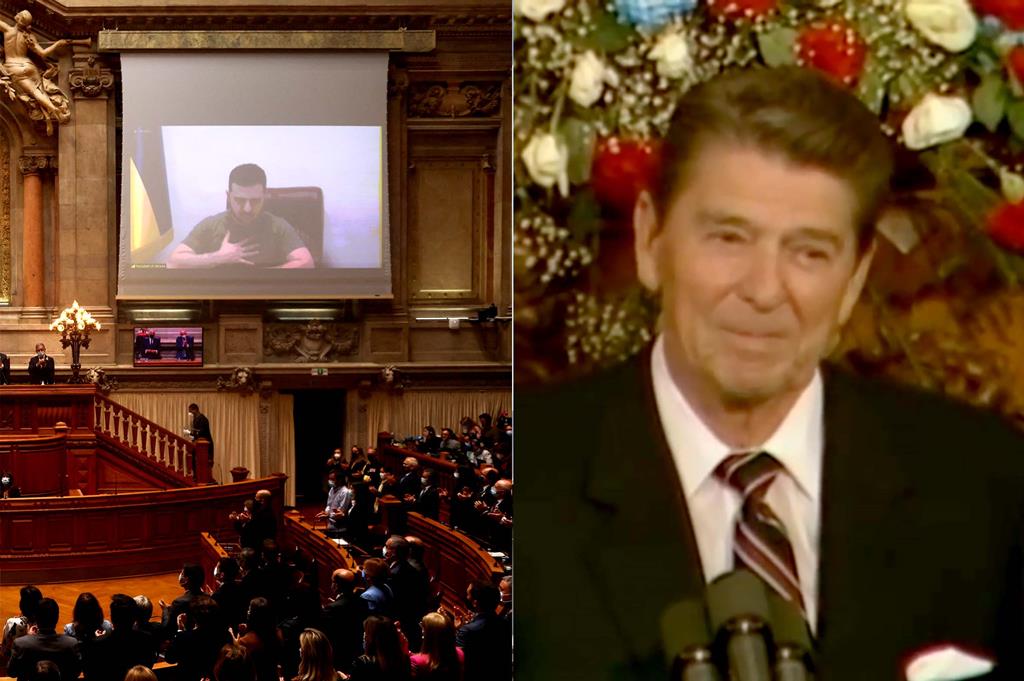 Governo não bateu palmas a Zelenskiy. E quando Reagan discursou em Portugal?