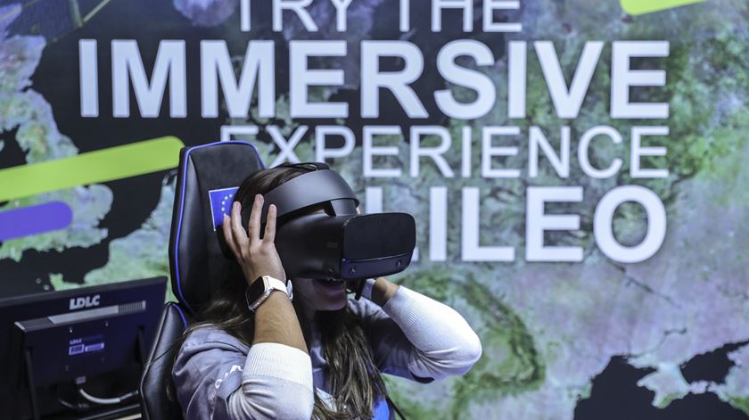 Realidade virtual óculos experiência imersiva Web Summit 2022. Foto: Miguel A Lopes/Lusa