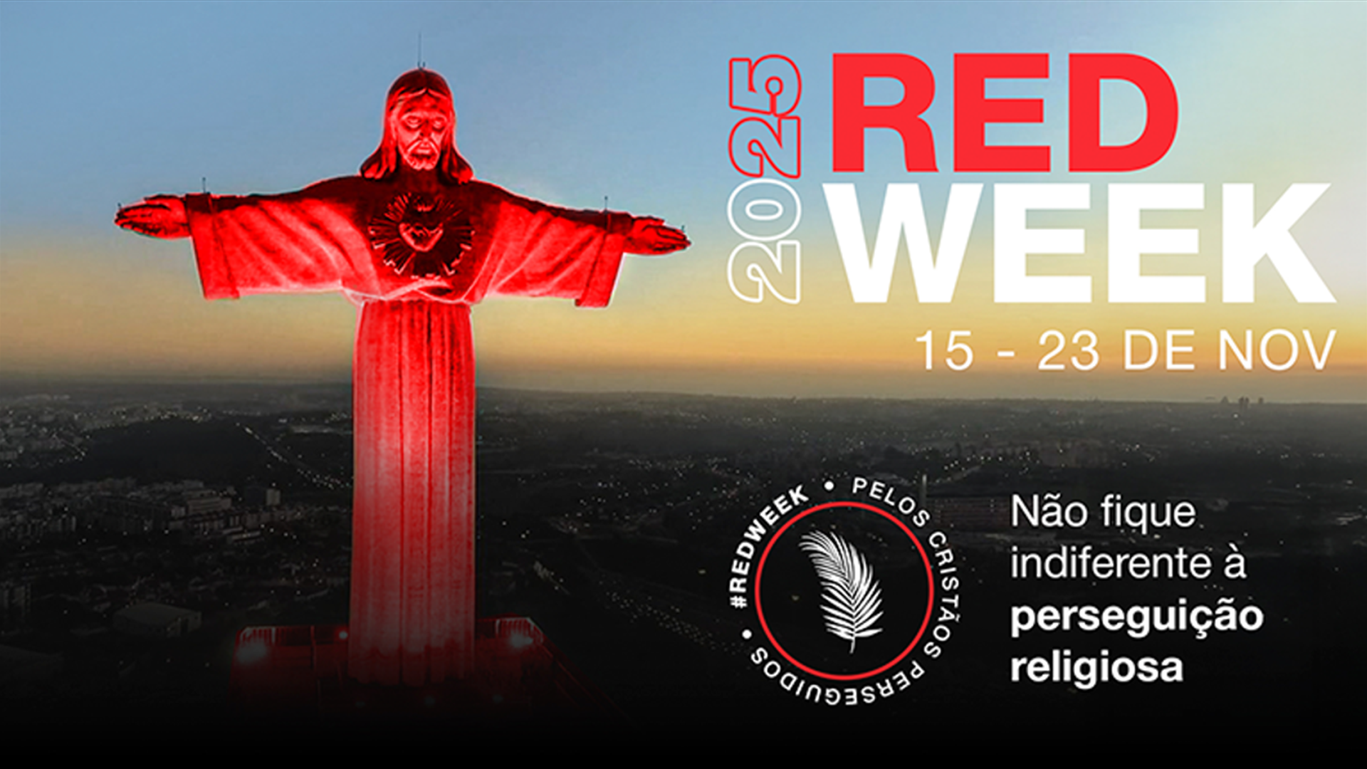 Grito global pela liberdade religiosa. Igrejas e monumentos do mundo iluminam-se de vermelho