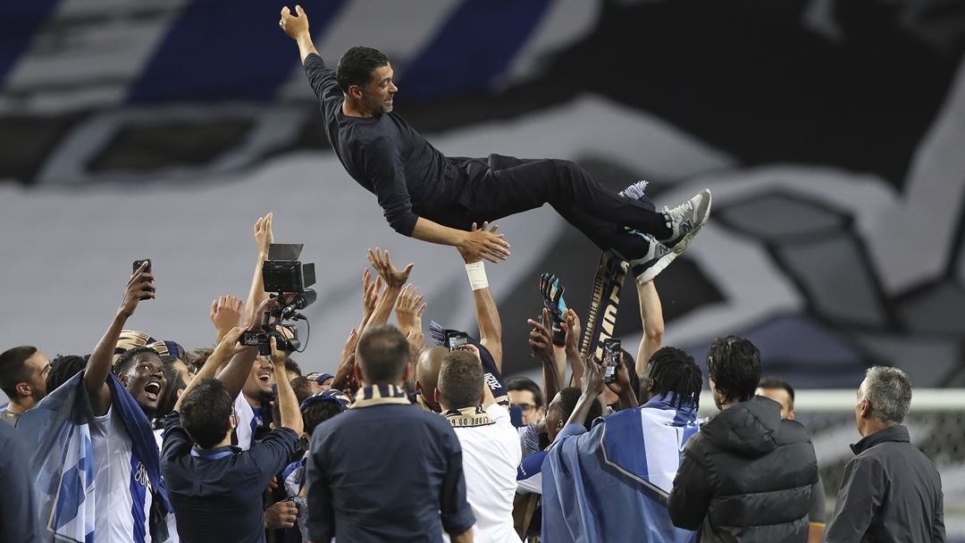 Sérgio Conceição tornou-se o 10.º treinador do FC Porto a ser campeão duas vezes pelo clube. Foto: José Coelho/Lusa