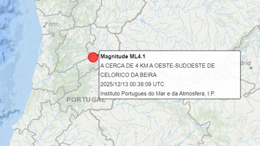 Sismo de 4.1 na escala de Richter em Celorico da Beira