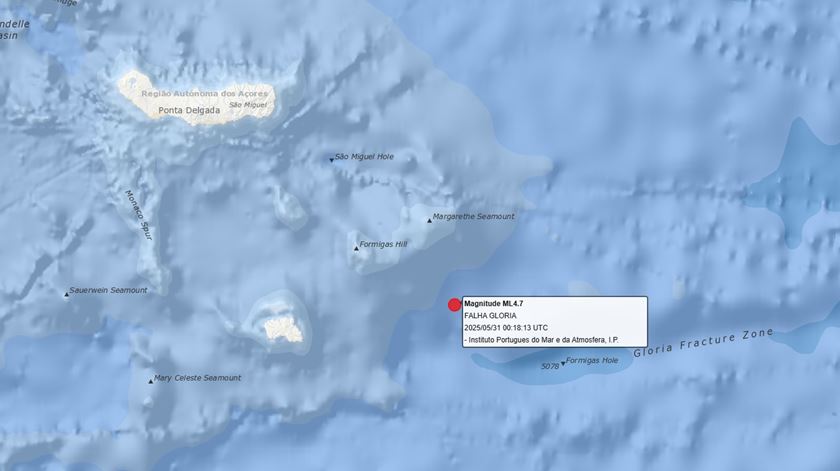 Sismo de 4,7 sentido na ilha de Santa Maria nos Açores