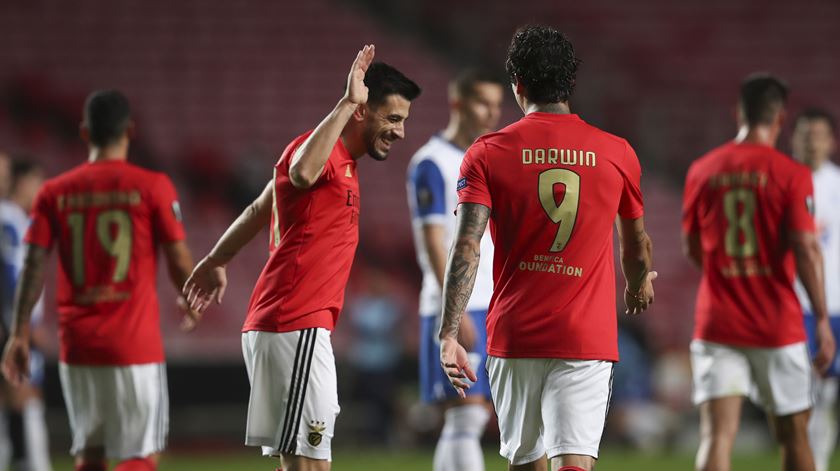 Benfica vence com golos de Pizzi, Darwin Nuñez, Vertonghen e Weigl. Foto: José Sena Goulão/Lusa