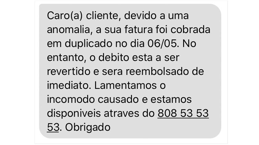 EDP enviou mensagem aos clientes a alertar para o erro