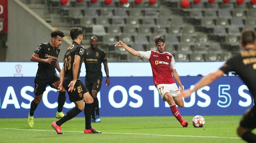 Trincão marcou o segundos dos três golos do Braga na vitória sobre os vizinhos de Guimarães Foto: Liga Portugal