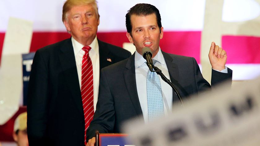 Donald Trump Jr. durante a campanha eleitoral do seu pai. Foto: Dan Anderson/EPA