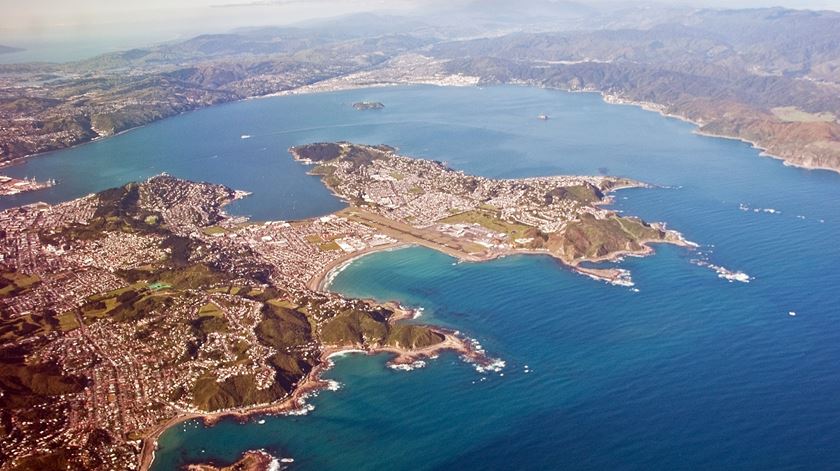 Vista aérea da cidade de Wellington, na Nova Zelândia. Foto: Wikicommons