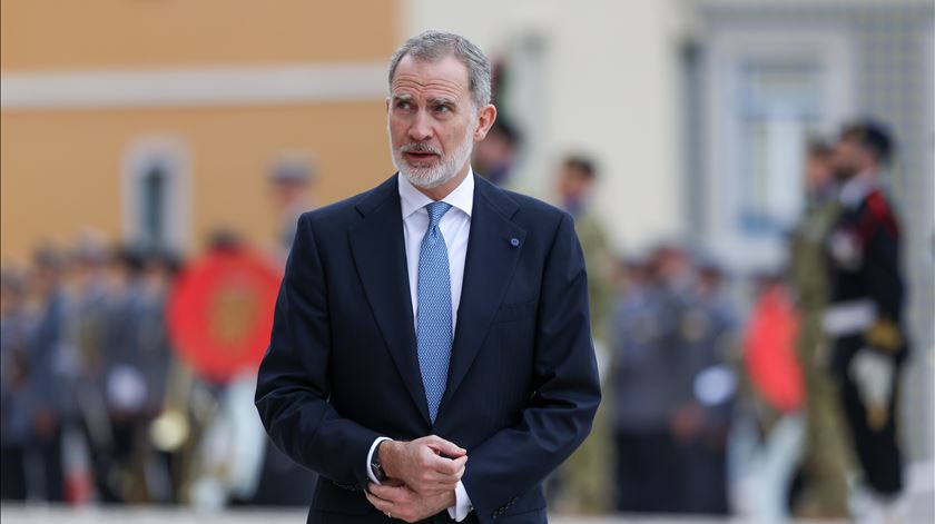 Rei Filipe VI de Espanha na chegada à Assembleia da República esta manhã. André Kosters/Lusa