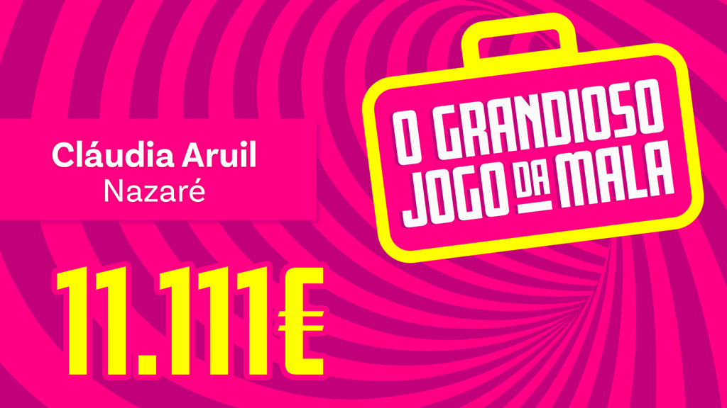 A Cláudia Aruil ganhou 11.111€ no Grandioso Jogo da Mala
